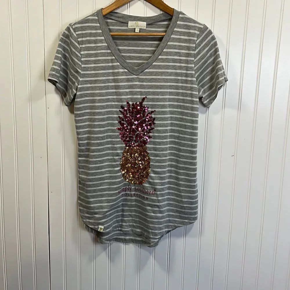 Simply Southern striped pineapple t-shirt